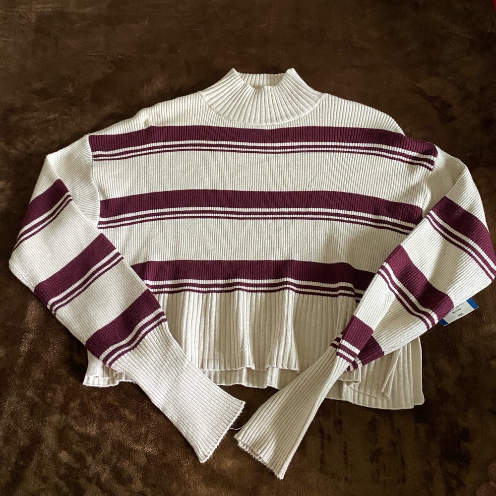 cute cropped high neck long sleeve